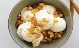 Apple Crumble with Calvados and Créme Fraîche Ice Cream