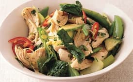 Asian Chicken Salad with Snap Peas and Bok Choy