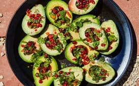 Avocado Cups with Pomegranate Salsa Verde
