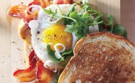 Bacon and Egg Sandwiches with Pickled Spring Onions