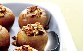 Baked Apples Stuffed with Honey, Almonds, and Ginger