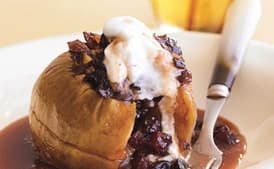 Baked Apples with Mincemeat, Cherries, and Walnuts