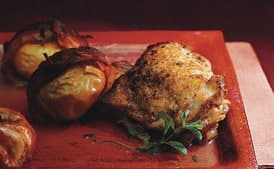 Baked Chicken and Bacon-Wrapped Lady Apples