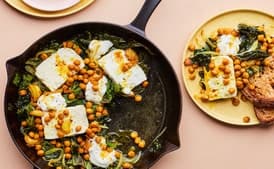 Baked Feta and Greens with Lemony Yogurt