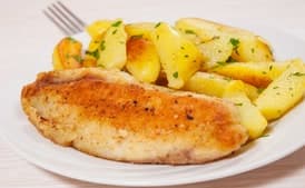 Baked Fish and Potatoes with Rosemary and Garlic