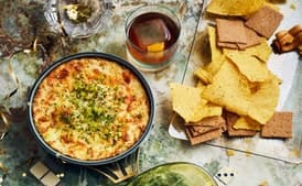 Baked Three-Cheese Onion Dip with Chive and Pepperoncini