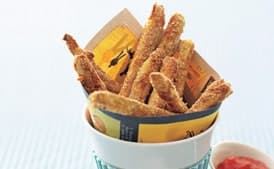 Baked Zucchini Fries with Tomato Coulis Dipping Sauce