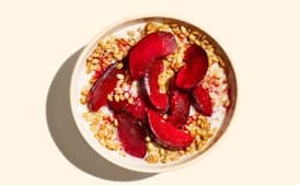 Barley Porridge with Honeyed Plums