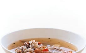 Barley Soup with Duck Confit and Root Vegetables