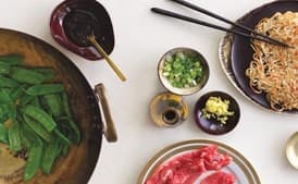 Beef and Snow Peas with Panfried Noodles