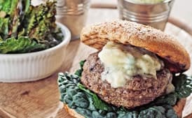 Beef Burger With Grilled Kale