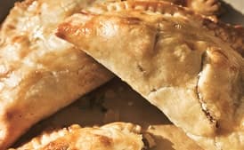Beef Pasties with Caramelized Onions and Stilton Cheese