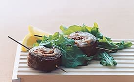 Beef Pinwheels with Arugula Salad