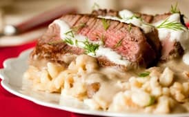 Beef Stroganoff with Peppered Spaetzle