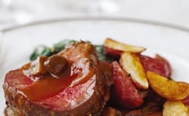 Beef Tenderloin with Mushrooms and Espagnole Sauce