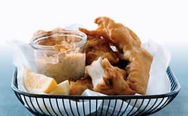 Beer-Battered Fish with Smoked-Paprika Mayonnaise