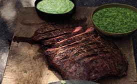 Beer-Marinated Flank Steak with Aji and Guacamole