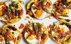 Beet Tostadas With Fried Eggs