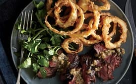 Bistro Steak with Buttermilk Onion Rings