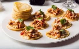 Bite-Size Chipotle Chicken Soft Tacos (tinga de pollo)