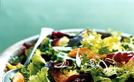 Bitter Green Salad with Roasted Pears