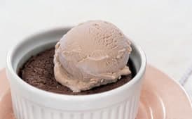 Bittersweet Molten Chocolate Cakes with Coffee Ice Cream