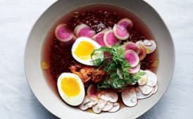 Black Barley With Mushroom Broth