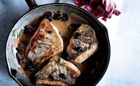 Black Bass with Warm Rosemary-Olive Vinaigrette