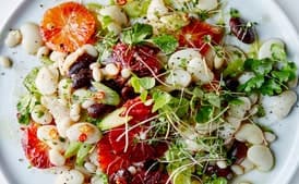 Blood Orange and Mixed Bean Salad With Sprouts