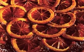 Blood Orange Polenta Upside Down-Cake with Whipped Crème Fraîche