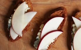 Blue Cheese, Apple, and Sage-Honey Crostini