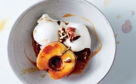 Braised and Brûléed Apples with Ice Cream