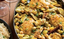 Braised Chicken With Artichokes and Olives