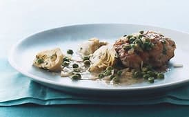 Braised Chicken with Artichokes and Peas
