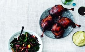 Braised Duck Legs With Polenta And Wilted Chard