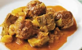 Braised Meatballs with Artichokes and Fennel