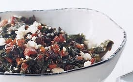 Braised Swiss Chard with Currants and Feta