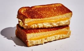 Breakfast Grilled Cheese with Soft Scrambled Eggs