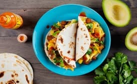 Breakfast Tacos with Homemade Chorizo, Crispy Potatoes, and Egg