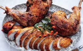 Brined Roast Turkey Breast with Confit Legs