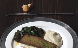 Brioche Crusted fish with Jerusalem Artichoke Puree and Jerusalem Artichoke Pickles