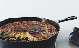 Broccoli and Cheddar Skillet Flan