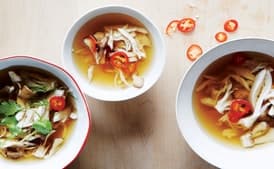 Brothy Poached Chicken with Mushrooms and Fresh Chile