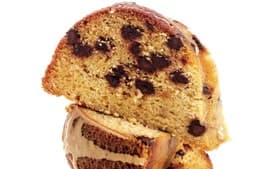 Brown Sugar and Chocolate Chip Pound Cake with Maple-Espresso Glaze