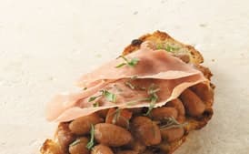 Bruschetta with Borlotti Beans and Prosciutto di Parma
