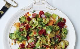 Brussels Sprout Leaves with Chorizo and Toasted Almonds