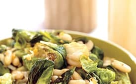 Brussels Sprouts with White Beans and Pecorino