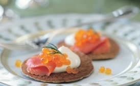 Buckwheat Blinis with Smoked Salmon and Crème Fraîche