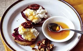 Burricotti with Chestnut Honey and Candied Spicy Walnuts