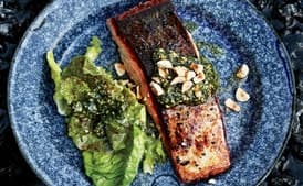 Butter-Basted Salmon with Hazelnut Relish